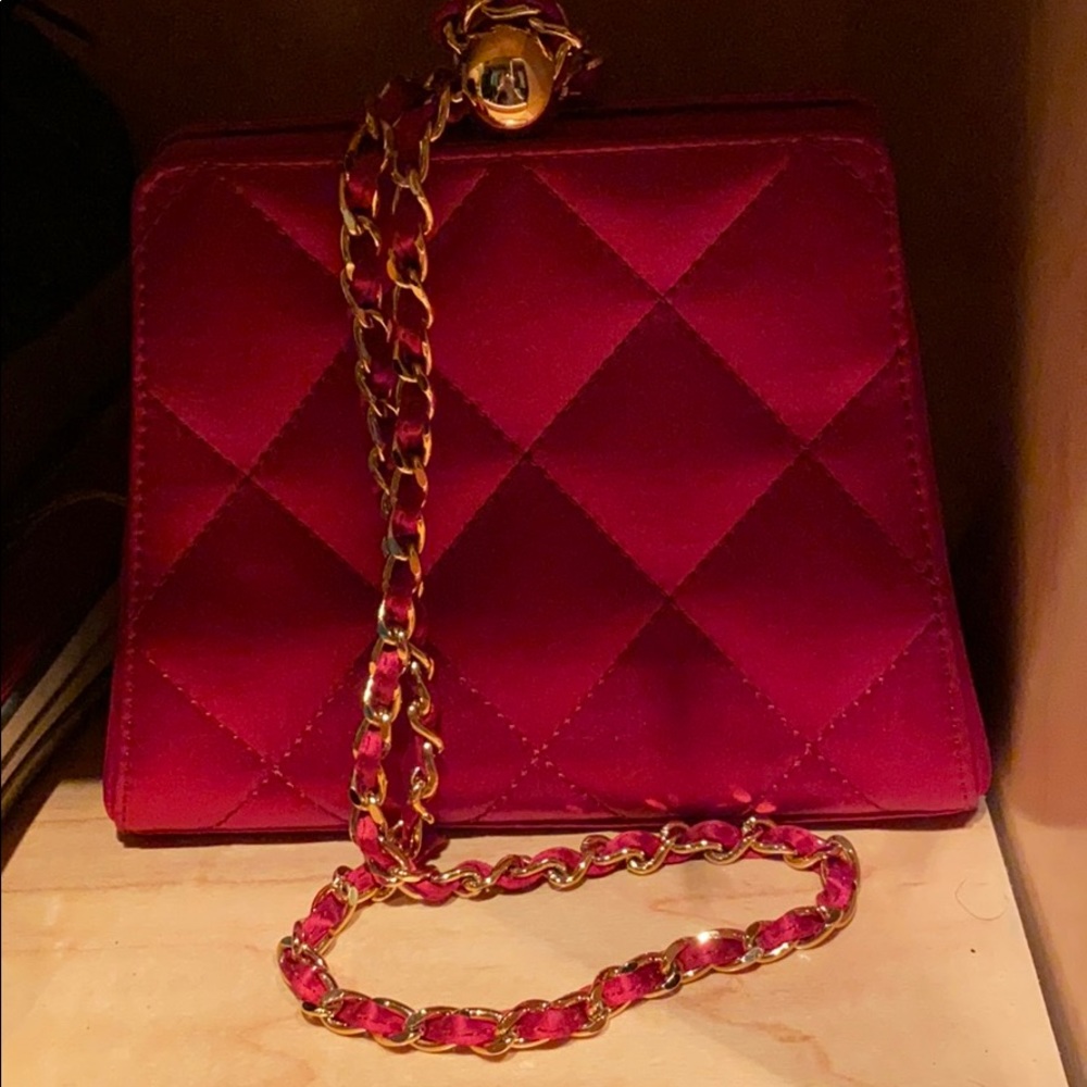 Ruby red Chanel purse